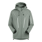 Men's Three-Layer Waterproof Breathable Hardshell Outdoor Jacket with Hood and Sealed Seams Fashion Glam