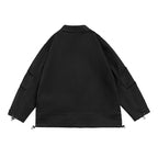 Unisex Oversized Blazer Jacket in Utility Look with Drawstring and Patch Pockets Fashion Glam