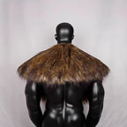 Men's shoulder cape made of faux fur in Viking style with adjustable buckle closure Fashion Glam