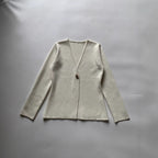 Ladies Fine V-Neck Cardigan with Decorative Button and Boxy Silhouette Fashion Glam