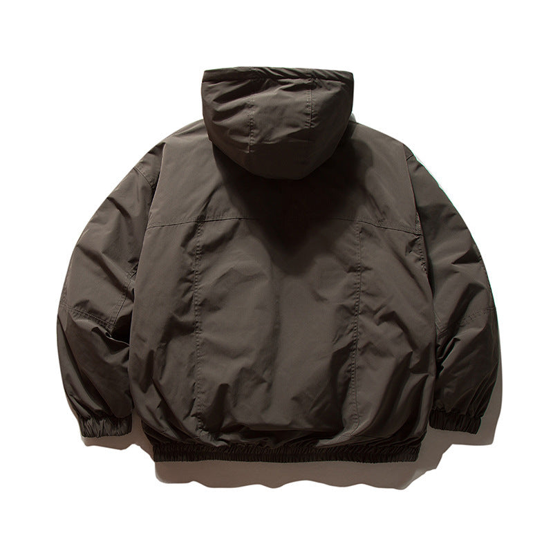 Men's lightweight wind and water-repellent hoodie jacket in boxy oversized cut with elastic cuffs Fashion Glam