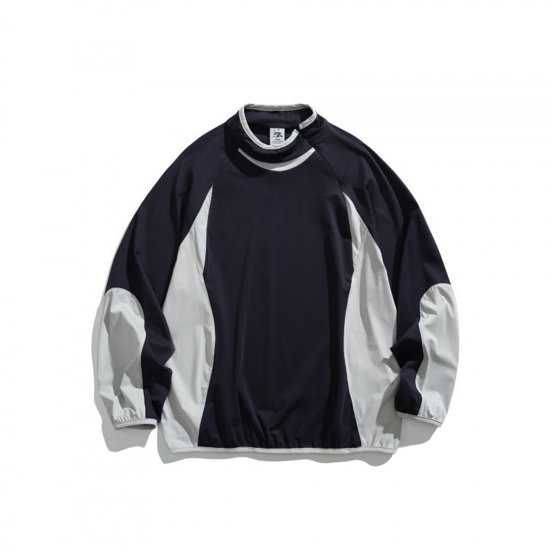 Unisex Wide cut windproof functional sweatshirt with contrast panels Fashion Glam