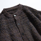 Women Chunky Knit Oversized Cardigan with Mohair Look and Round Neckline Fashion Glam