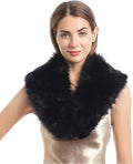 Ladies luxurious faux fur stole in loop design with voluminous shawl collar Fashion Glam