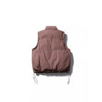 Ladies Lightly Padded Sleeveless Stand Collar Vest with Drawstring Hem Fashion Glam