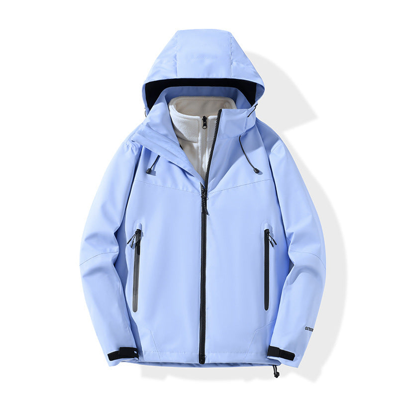 Men's softshell hybrid jacket with hood, taped zippers and adjustable hem Fashion Glam