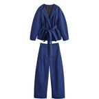 Women's short blazer in kimono style with tie belt and boxy silhouette Fashion Glam