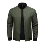 Men's urban lightweight bomber jacket with concealed two-way zipper, ribbed cuffs and arm pocket Fashion Glam