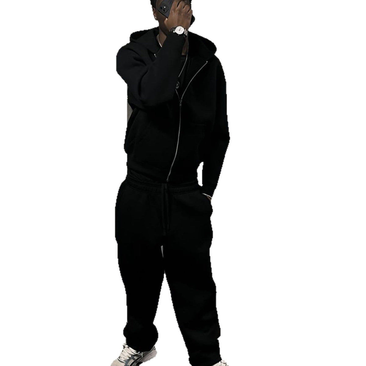 Men's Oversize Zip Hoodie and Relaxed Sweatpants Set Fashion Glam
