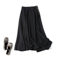 Women's maxi skirt with A-line, high waistband and decorative button placket Fashion Glam
