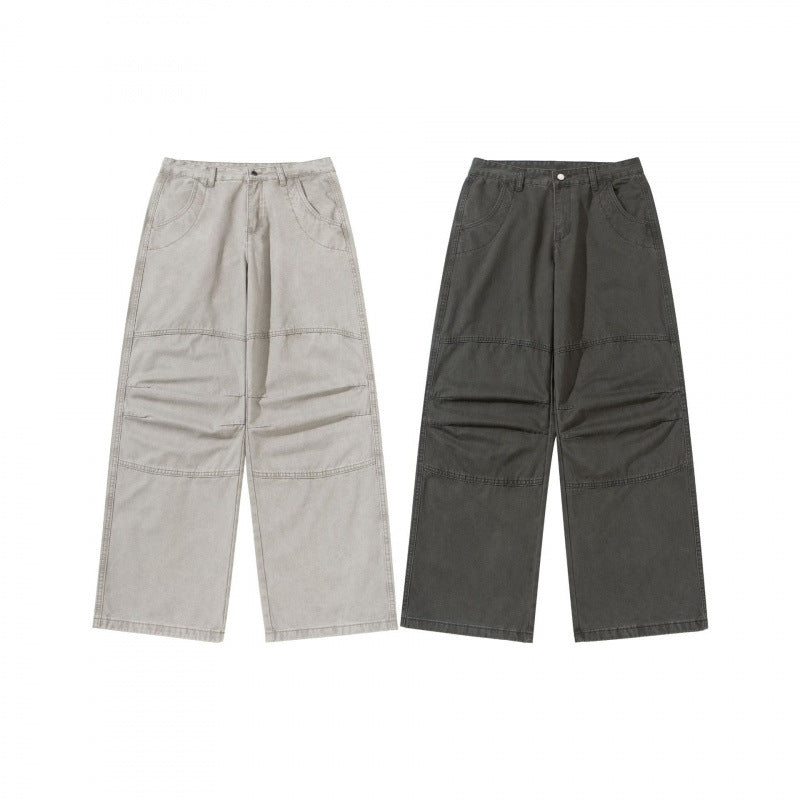 Women's Wide Utility Pants made of durable canvas with reinforced knee panels Fashion Glam