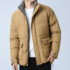 Unisex Padded Quilted Jacket with Large Flap Pockets, Stand-Up Collar, and Ripstop Structure Fashion Glam