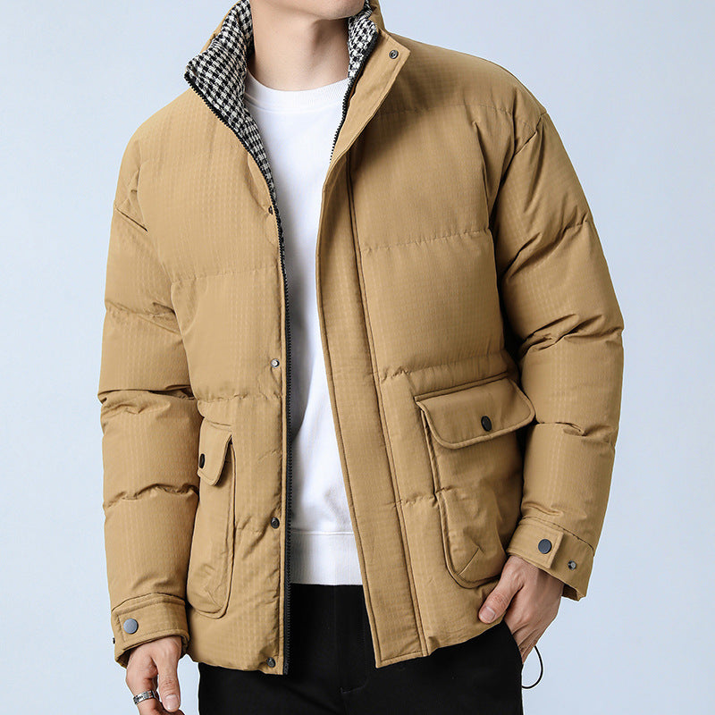 Unisex Padded Quilted Jacket with Large Flap Pockets, Stand-Up Collar, and Ripstop Structure Fashion Glam