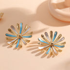 Women’s Flower Earrings in Modern 3D Design Fashion Glam