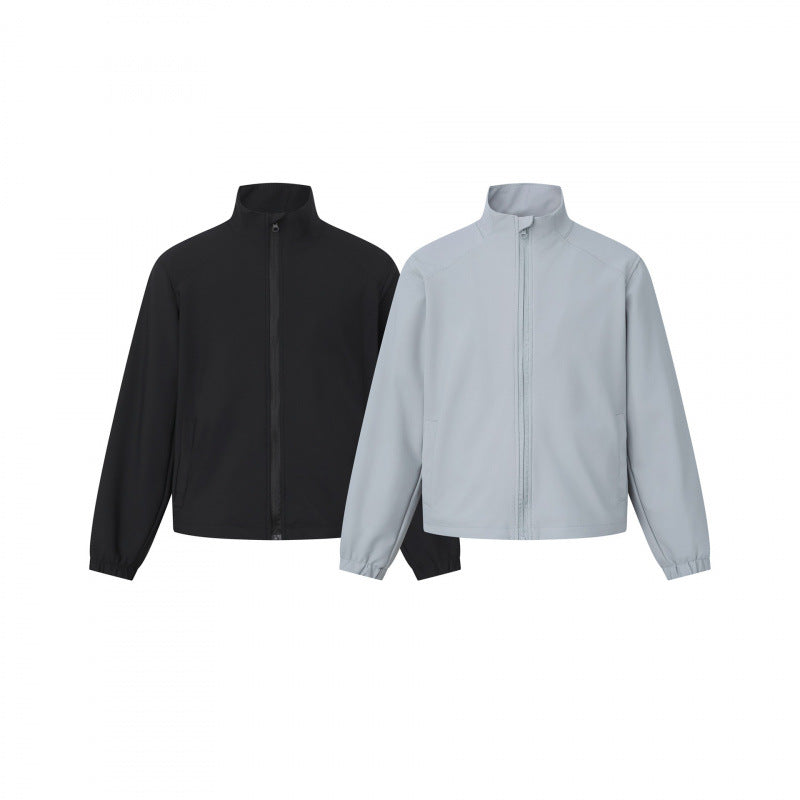 Unisex Lightweight technical short jacket with stand-up collar, concealed zipper and elastic cuffs Fashion Glam