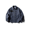 Unisex Boxy-Canvas-Worker-overshirt jacket with leather patch and patch pockets Fashion Glam