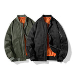 Men's Pilot Bomber Jacket in Military Look with Contrasting Lining, Arm Pocket and Ribbed Cuffs Fashion Glam