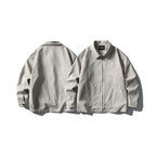 Men's Lightweight Boxy Zip Jacket with Shirt Collar and Angled Side Pockets Fashion Glam