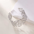 Women's Open Bangle with Elegant Wave Design Fashion Glam