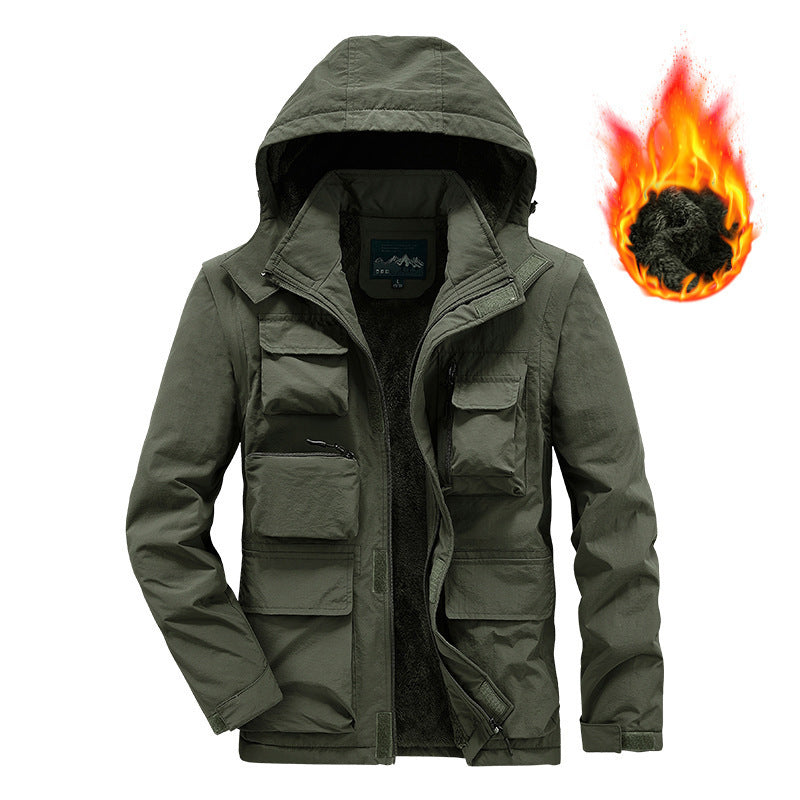 Men's Expedition Field Jacket with warming teddy fleece lining and organizer pockets Fashion Glam