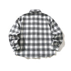 Unisex Oversize checkered flannel overshirt with shirt collar and chest pocket Fashion Glam