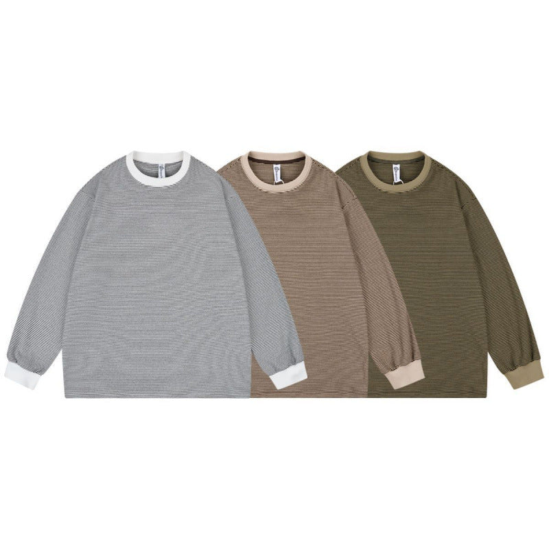 Unisex Wide Striped Long Sleeve in Oversized Cut with Ribbed Cuffs Fashion Glam