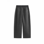 Men's Wide Cropped Pants with Elastic Waistband, Pleats and Side Pockets Fashion Glam