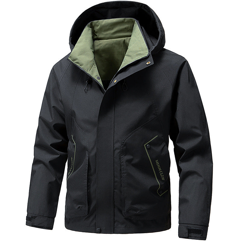 Men's technical hooded softshell jacket with adjustable hood and utility pockets Fashion Glam