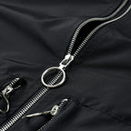 Men's Nylon Bomber Jacket in Aviator Style with Zipper Arm Pocket and Contrasting Lining Fashion Glam