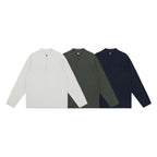 Unisex Waffle Knit Half-Zip Pullover with Raglan Sleeves Fashion Glam