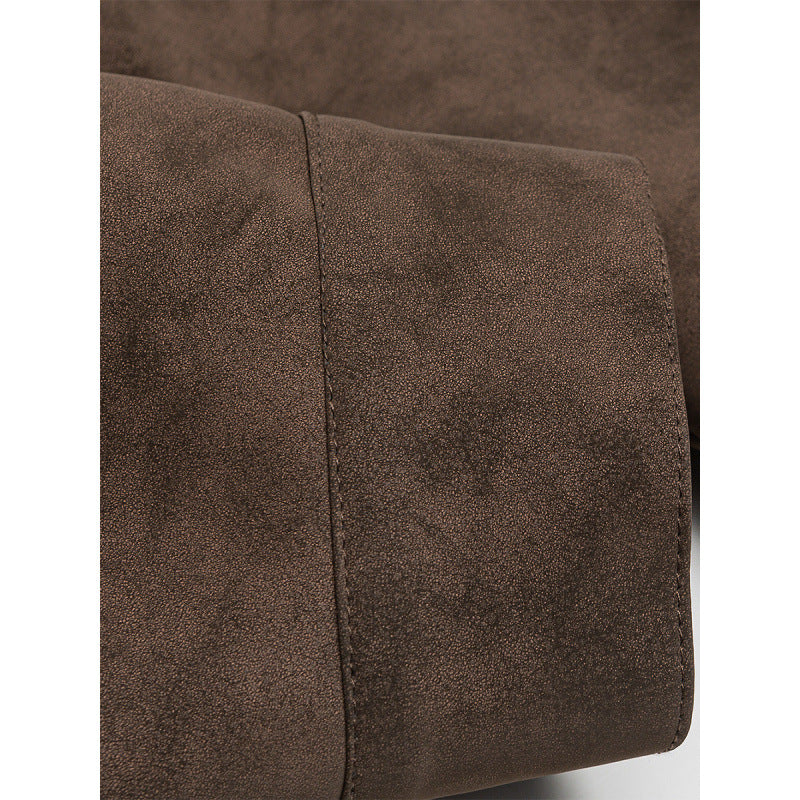 Men's short jacket made of suede imitation with metal toggle fasteners Fashion Glam