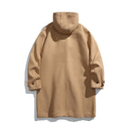 Men's wool blend duffle coat with hood and toggle closures Fashion Glam
