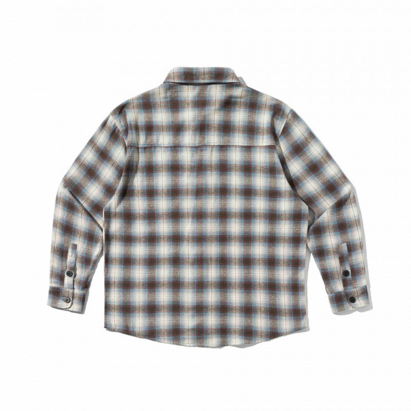 Unisex Boxy Checkered Flannel Overshirt with Patch Chest Pocket Fashion Glam