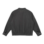 Unisex short jacket in overshirt style with standing collar, zipper, and elastic hem Fashion Glam