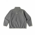 Unisex Oversized Fleece Pullover with Half Zip, Stand-Up Collar and Side Pockets Fashion Glam