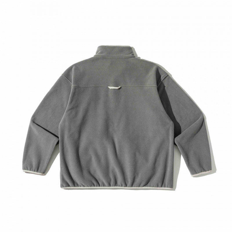 Unisex Oversized Fleece Pullover with Half Zip, Stand-Up Collar and Side Pockets Fashion Glam