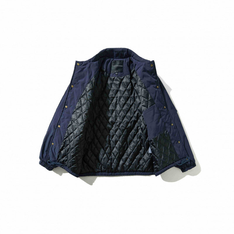 Men's short jacket in worker look with shirt collar, snap button closure and drawstring waistband Fashion Glam
