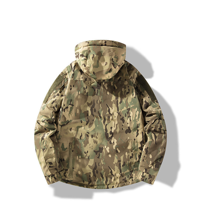 Men's quilted tactical winter jacket with hood and water-repellent outer material Fashion Glam