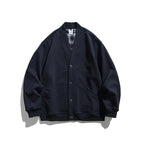 Unisex Boxy-Cardigan Jacket with V-neck, patch pockets and checked lined interior Fashion Glam