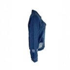 Ladies short cut denim jacket in trucker style with fringe detailing Fashion Glam