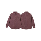 Men's Oversize Checkered Shirt with Rounded Hem and Diagonal Breast Pocket Detail Fashion Glam