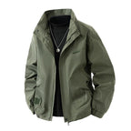 Men's Lightweight Technical Leisure Jacket with Stand-Up Collar, Concealed Zipper and Elastic Hem Fashion Glam