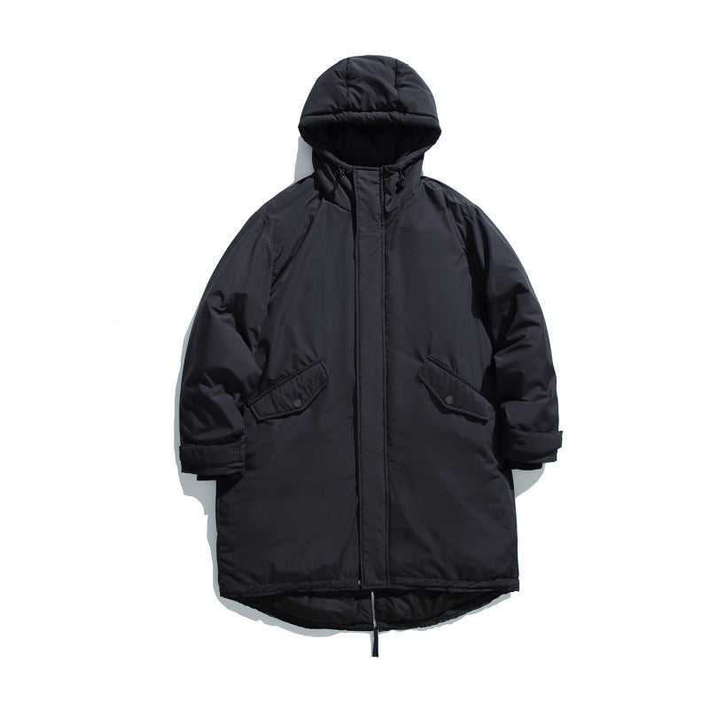 Unisex Quilted Long Parka in Boxy Cut with Hood and Drawstring Hem Fashion Glam