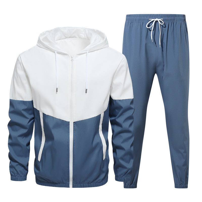 Men's Two-Piece Tracksuit Set with Hoodie and Elastic Jogging Pants Fashion Glam