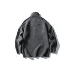 Unisex Oversize Ribbed Half-Zip Sweater with Stand-Up Collar Fashion Glam