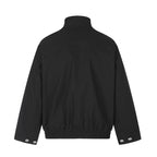 Unisex short jacket in boxy cut with stand-up collar, patch pockets, and elastic hem Fashion Glam