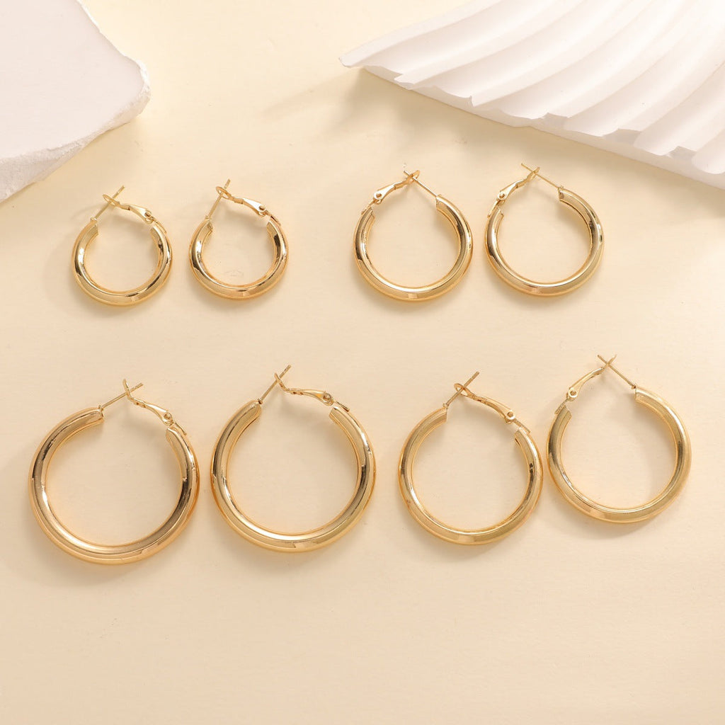 Women's hoop earrings made of high-quality stainless steel with elegant design Fashion Glam