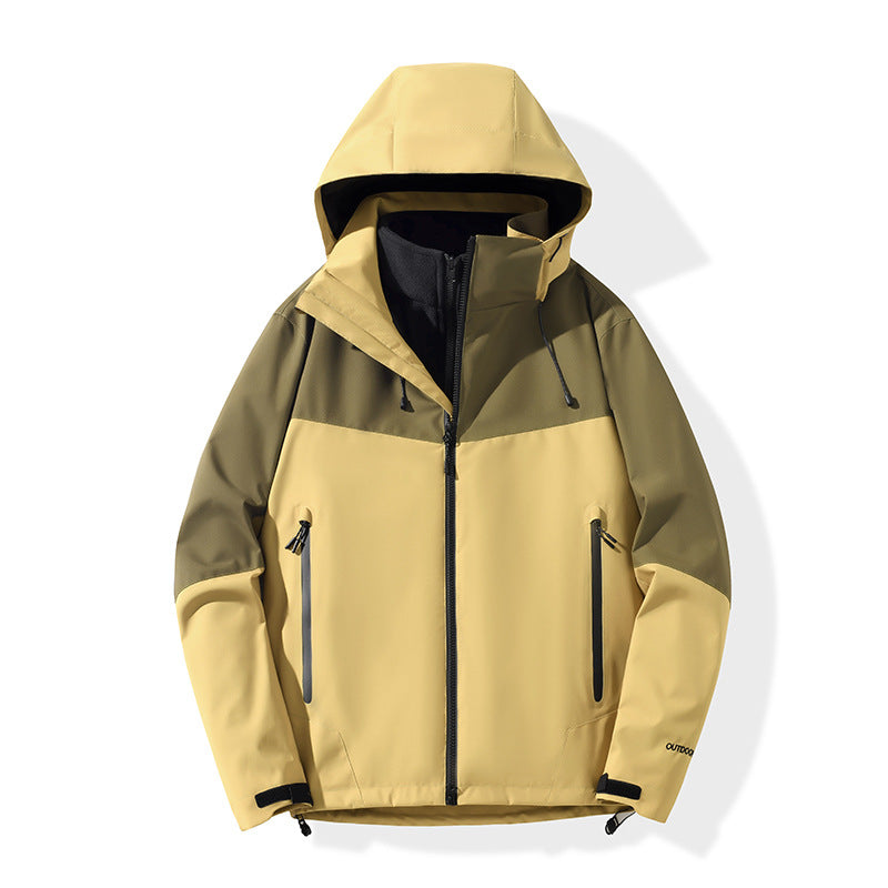 Men's softshell hybrid jacket with hood, taped zippers and adjustable hem Fashion Glam