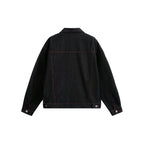 Unisex Boxy Denim Jacket with contrasting decorative stitching and flap pockets Fashion Glam