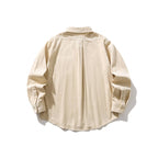 Unisex Boxy Cord Shirt in Overshirt Style with Button-Down Collar and Patch Chest Pocket Fashion Glam
